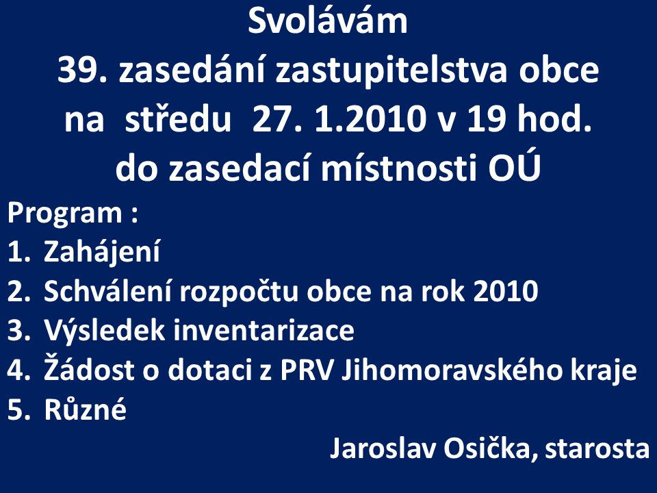 Obecní vysílání ppt stáhnout